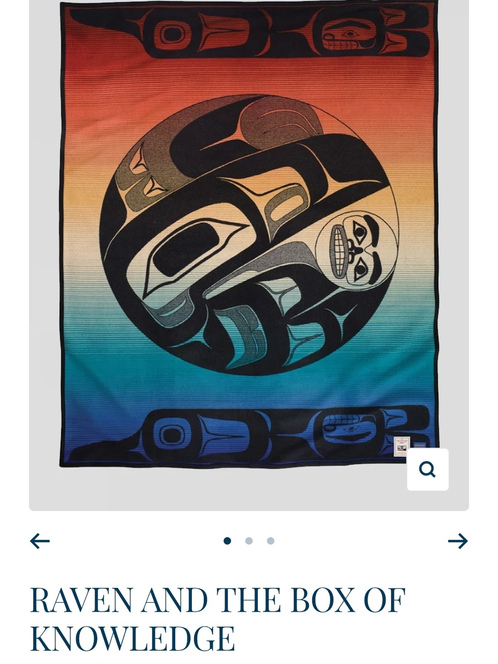 Pendleton Raven Throw Blanket – Orange, Teal, Black